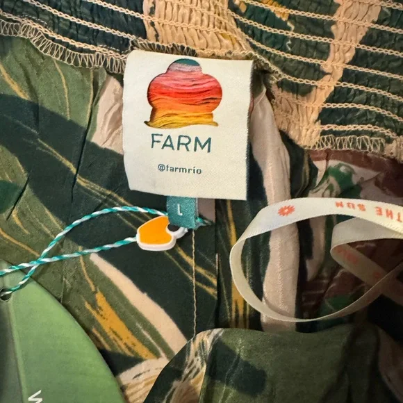 Farm Rio Tropical Green One-Shoulder jumpsuit - Picture 5 of 14